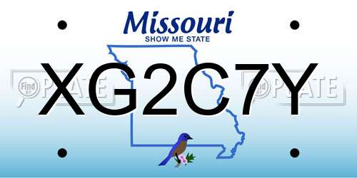 XG2C7Y Missouri License Plate