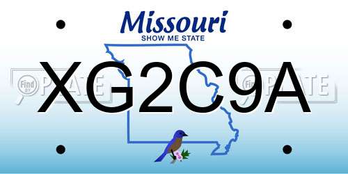 XG2C9A Missouri License Plate
