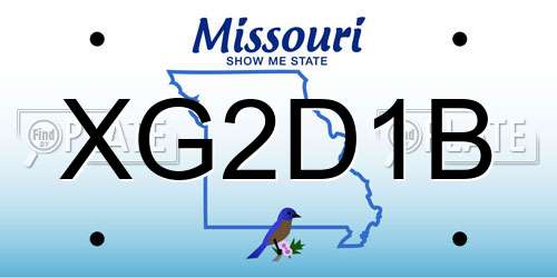XG2D1B Missouri License Plate