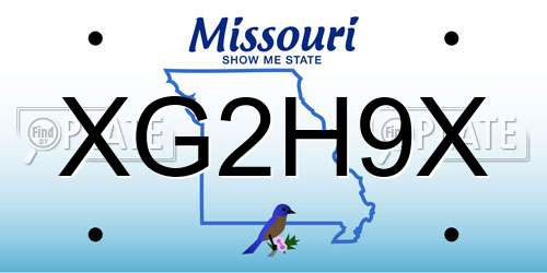XG2H9X Missouri License Plate