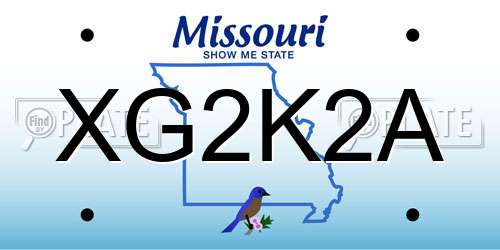 XG2K2A Missouri License Plate