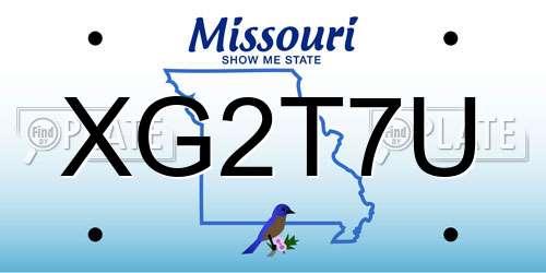 XG2T7U Missouri License Plate