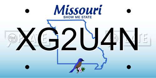 XG2U4N Missouri License Plate