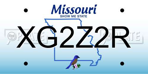 XG2Z2R Missouri License Plate