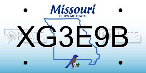 XG3E9B Missouri License Plate