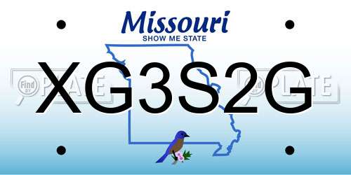 XG3S2G Missouri License Plate