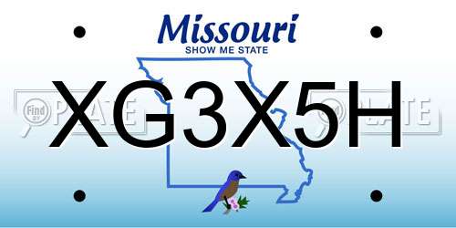XG3X5H Missouri License Plate
