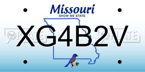 XG4B2V Missouri License Plate