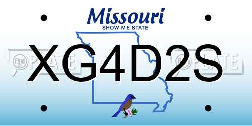 XG4D2S Missouri License Plate