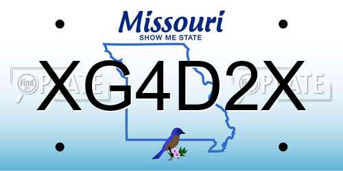 XG4D2X Missouri License Plate