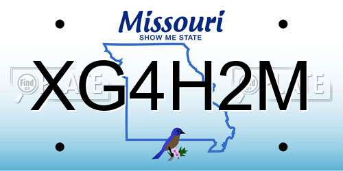 XG4H2M Missouri License Plate