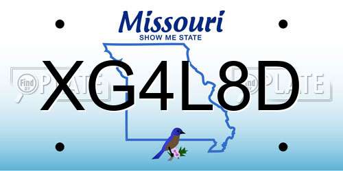 XG4L8D Missouri License Plate