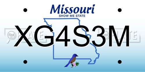 XG4S3M Missouri License Plate