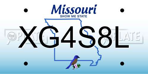 XG4S8L Missouri License Plate