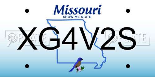 XG4V2S Missouri License Plate