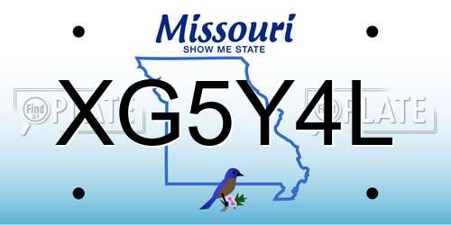 XG5Y4L Missouri License Plate