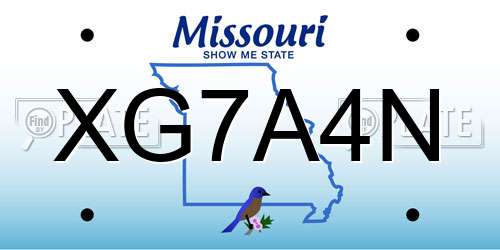 XG7A4N Missouri License Plate