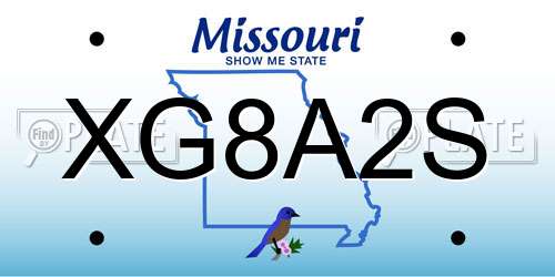 XG8A2S Missouri License Plate