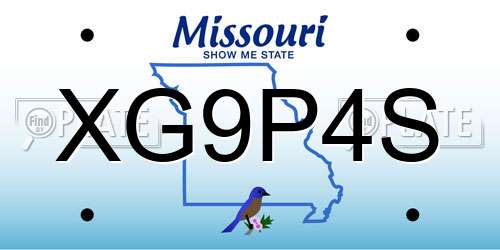 XG9P4S Missouri License Plate