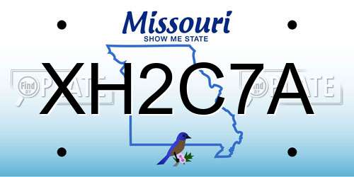 XH2C7A Missouri License Plate