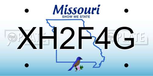 XH2F4G Missouri License Plate