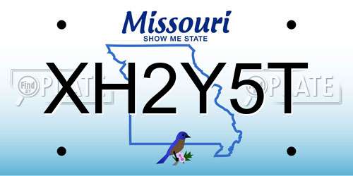 XH2Y5T Missouri License Plate