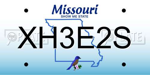 XH3E2S Missouri License Plate