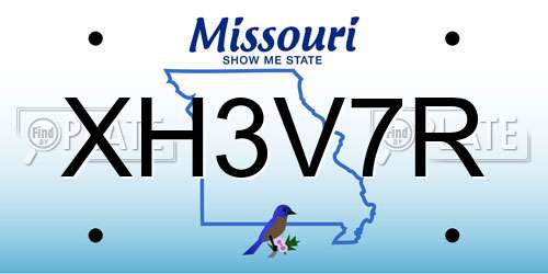 XH3V7R Missouri License Plate