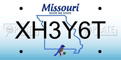 XH3Y6T Missouri License Plate