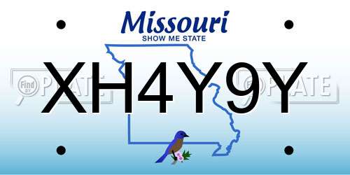 XH4Y9Y Missouri License Plate