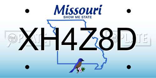 XH4Z8D Missouri License Plate
