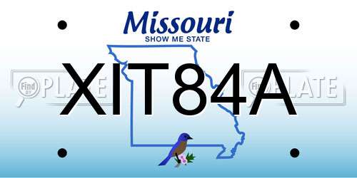 XIT84A Missouri License Plate