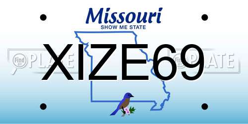 XIZE69 Missouri License Plate