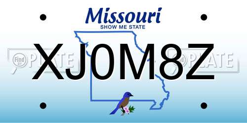 XJ0M8Z Missouri License Plate