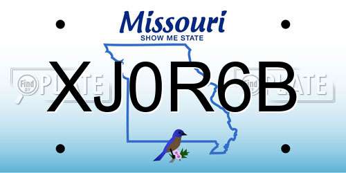XJ0R6B Missouri License Plate