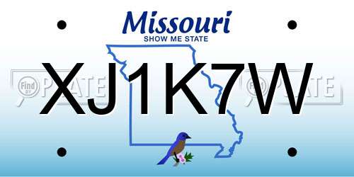 XJ1K7W Missouri License Plate