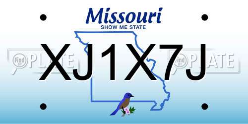 XJ1X7J Missouri License Plate