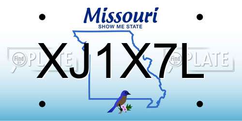 XJ1X7L Missouri License Plate