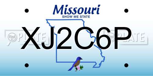 XJ2C6P Missouri License Plate