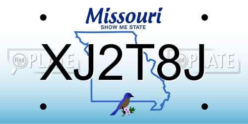 XJ2T8J Missouri License Plate