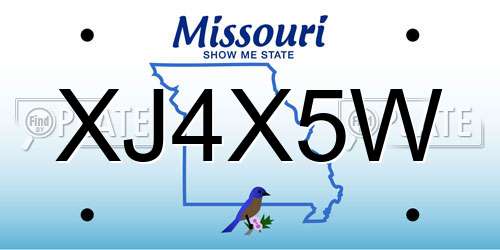 XJ4X5W Missouri License Plate