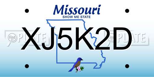 XJ5K2D Missouri License Plate
