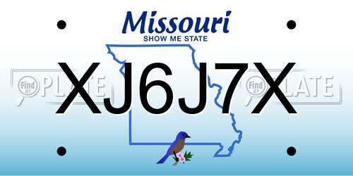 XJ6J7X Missouri License Plate
