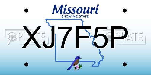 XJ7F5P Missouri License Plate