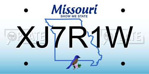 XJ7R1W Missouri License Plate
