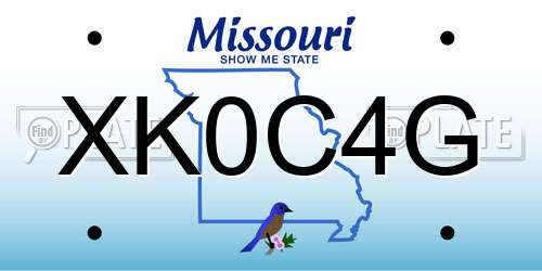 XK0C4G Missouri License Plate