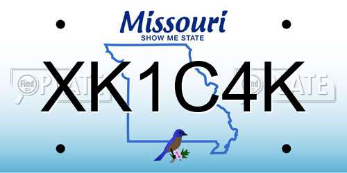 XK1C4K Missouri License Plate