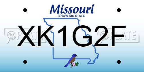 XK1G2F Missouri License Plate