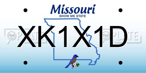 XK1X1D Missouri License Plate