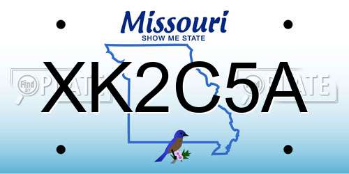 XK2C5A Missouri License Plate